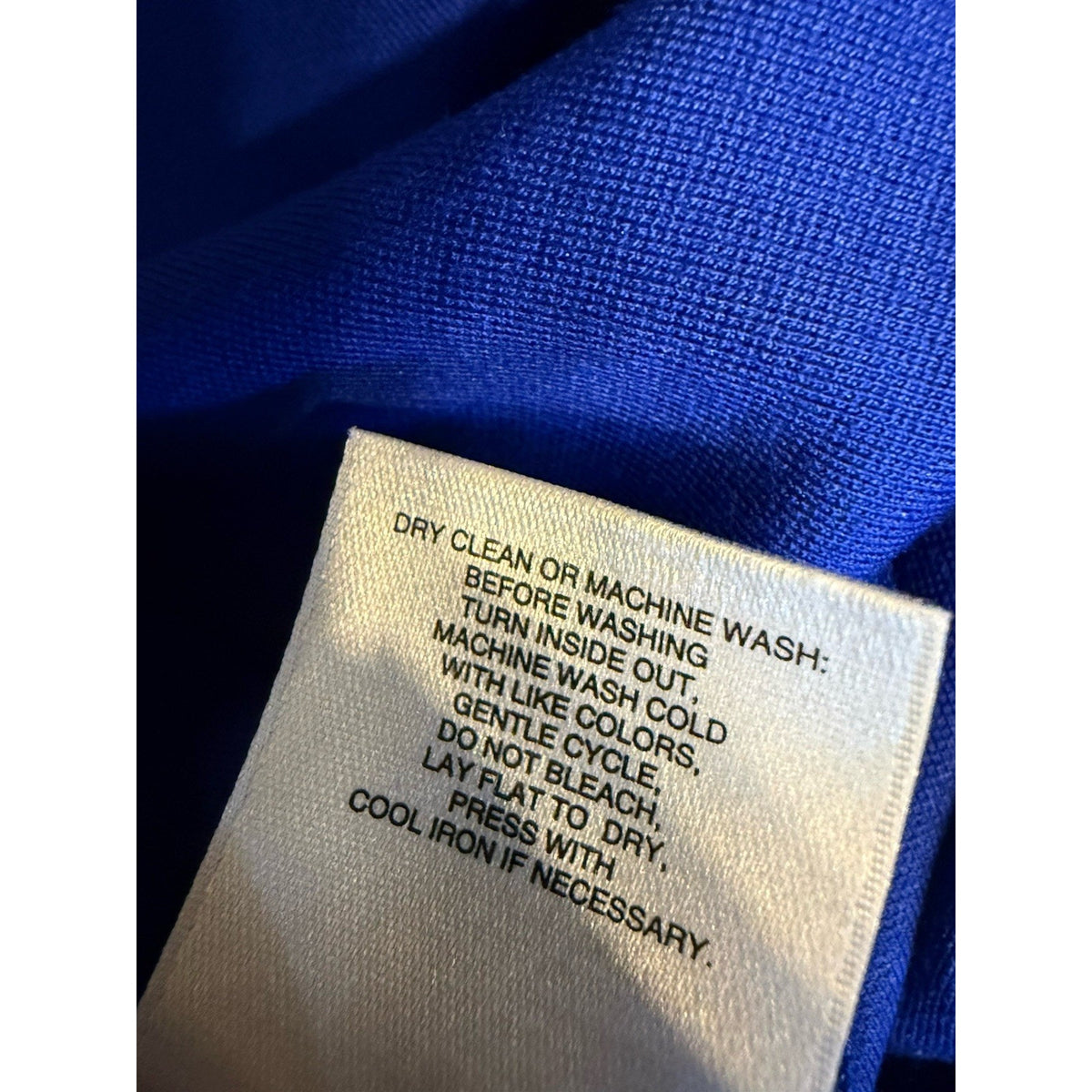 Anne Klein Blue Knit Top Women Small 3/4 Sleeve Stretch Minimalist Career Casual