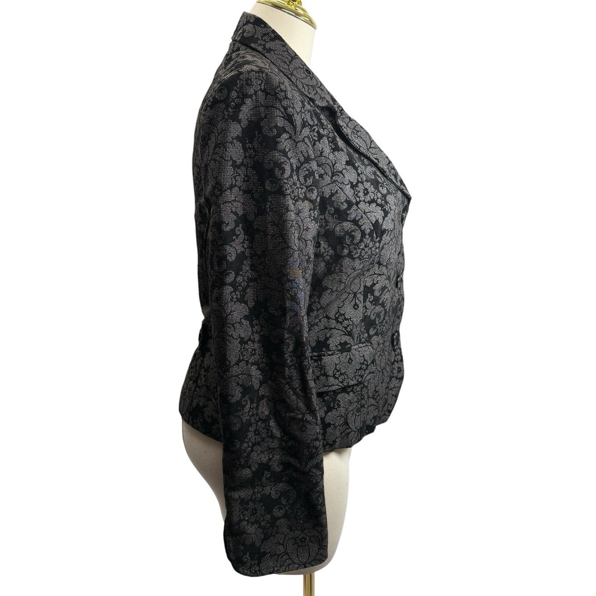 Evan Picone Floral Jacquard Blazer Dark Academia Gothic Romantic Size 16
