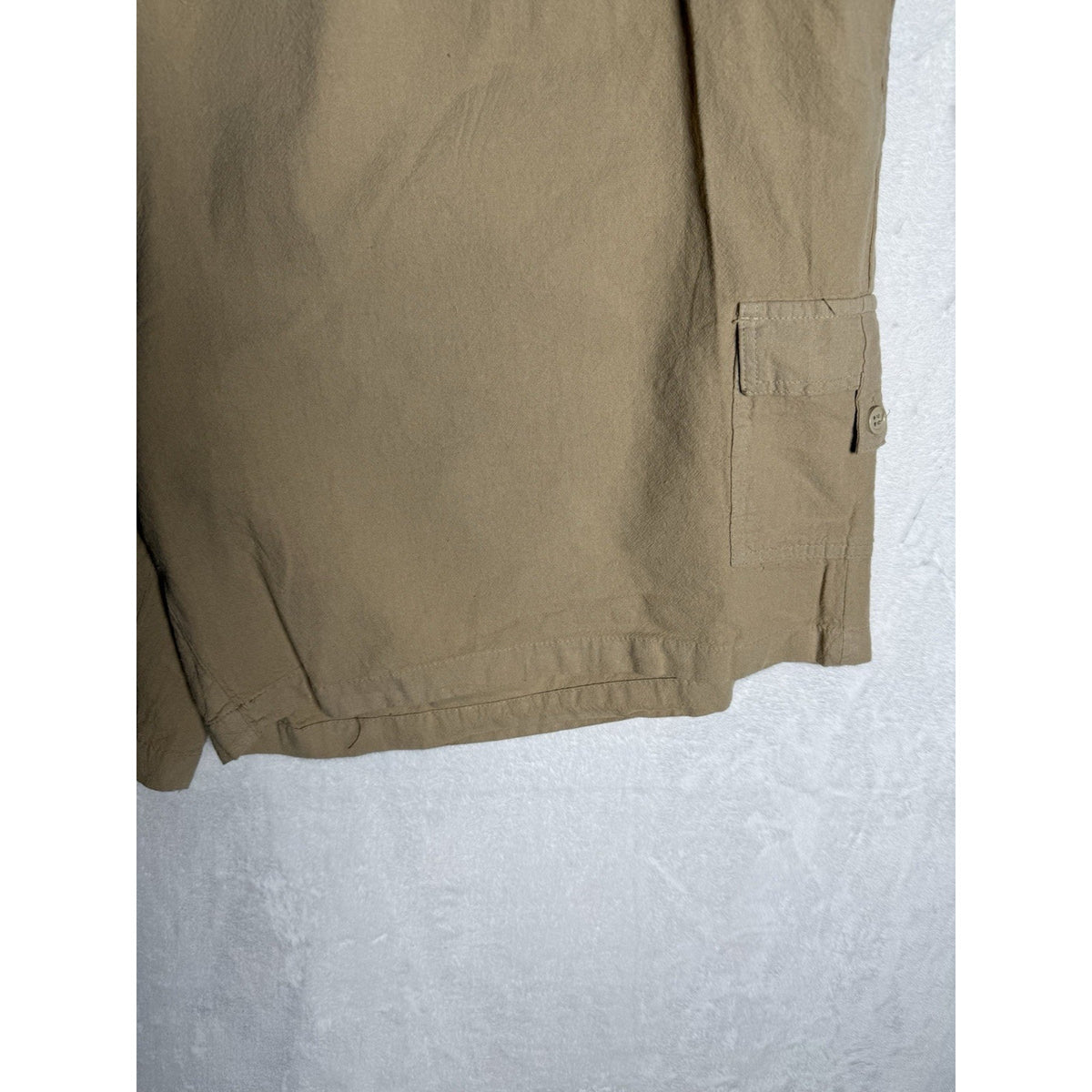 Basic Editions Womens 2X Khaki Cargo Shorts Elastic Waist Cotton Relaxed NWT