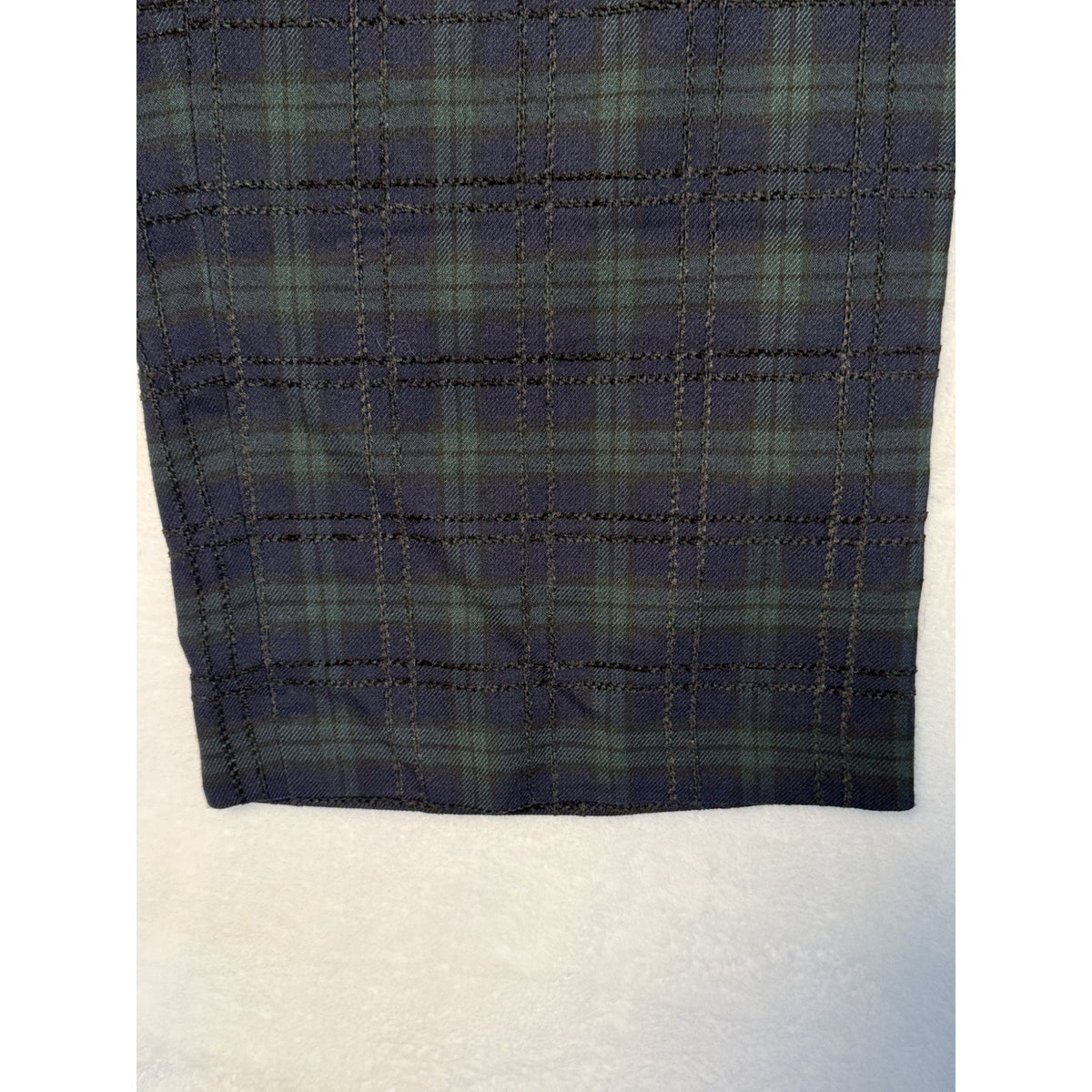 Crown & Ivy Cropped Straight Wide Leg Dress Pants Green Tartan Plaid Mid Rise 8