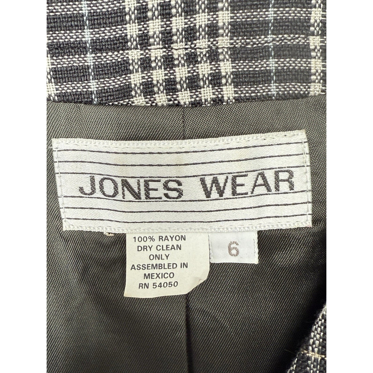 Vintage Jones Wear Plaid Rayon Blazer Jacket Size 6 Dark Academia Preppy READ