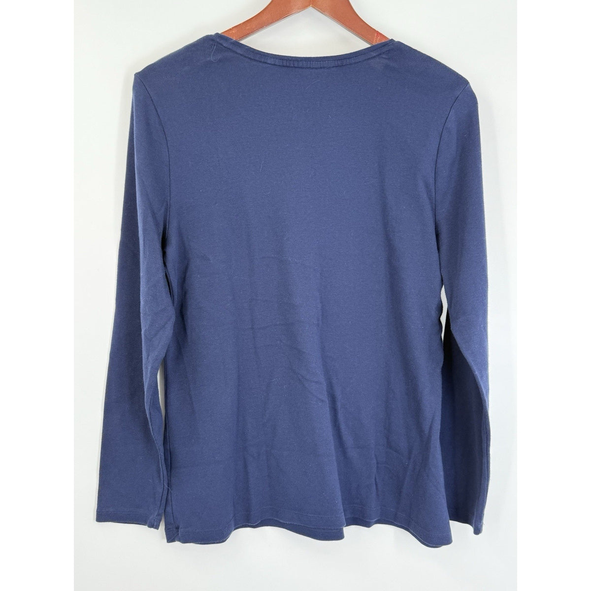 Charter Club 100% Pima Cotton Long Sleeve Top Women’s XL Navy Blue Basic Tee