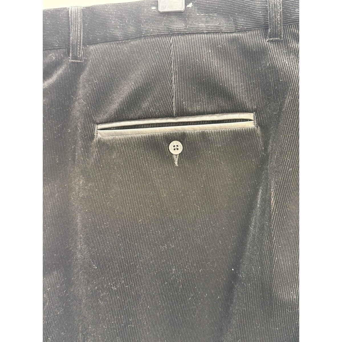 Paul Solari Men’s Black Corduroy Dress Pants 40x32 Modern Fit Rayon Blend