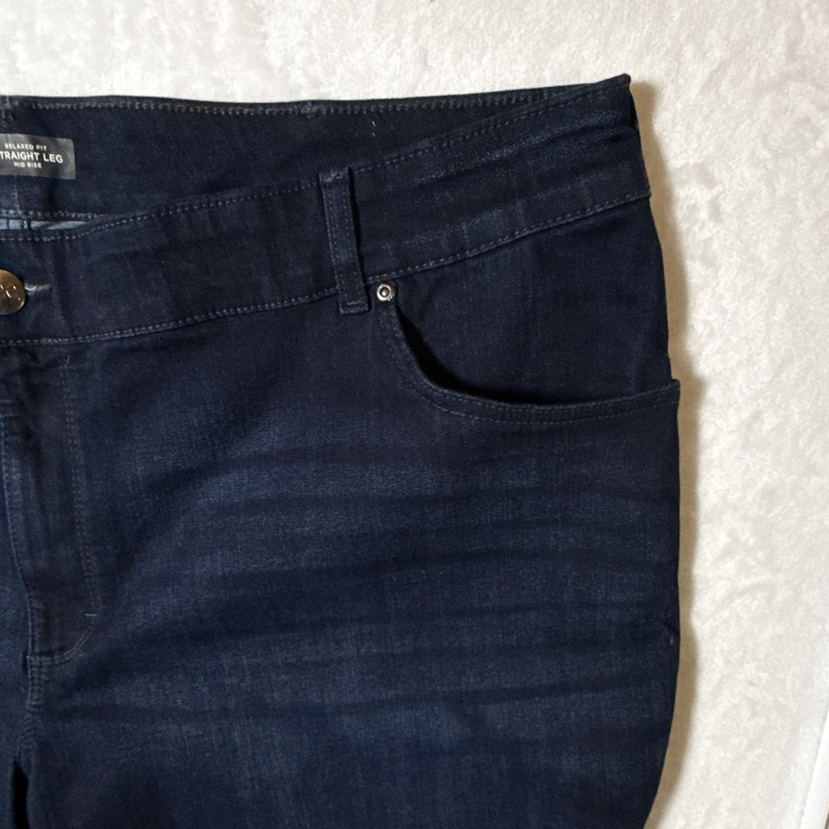 Lee Women Plus Size Relaxed Fit Stretch Denim Straight Leg High Rise 26W