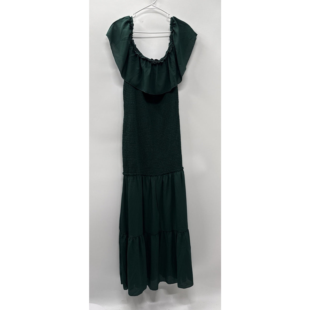 PrettyGarden Women’s XL Emerald Green Smocked Maxi Dress