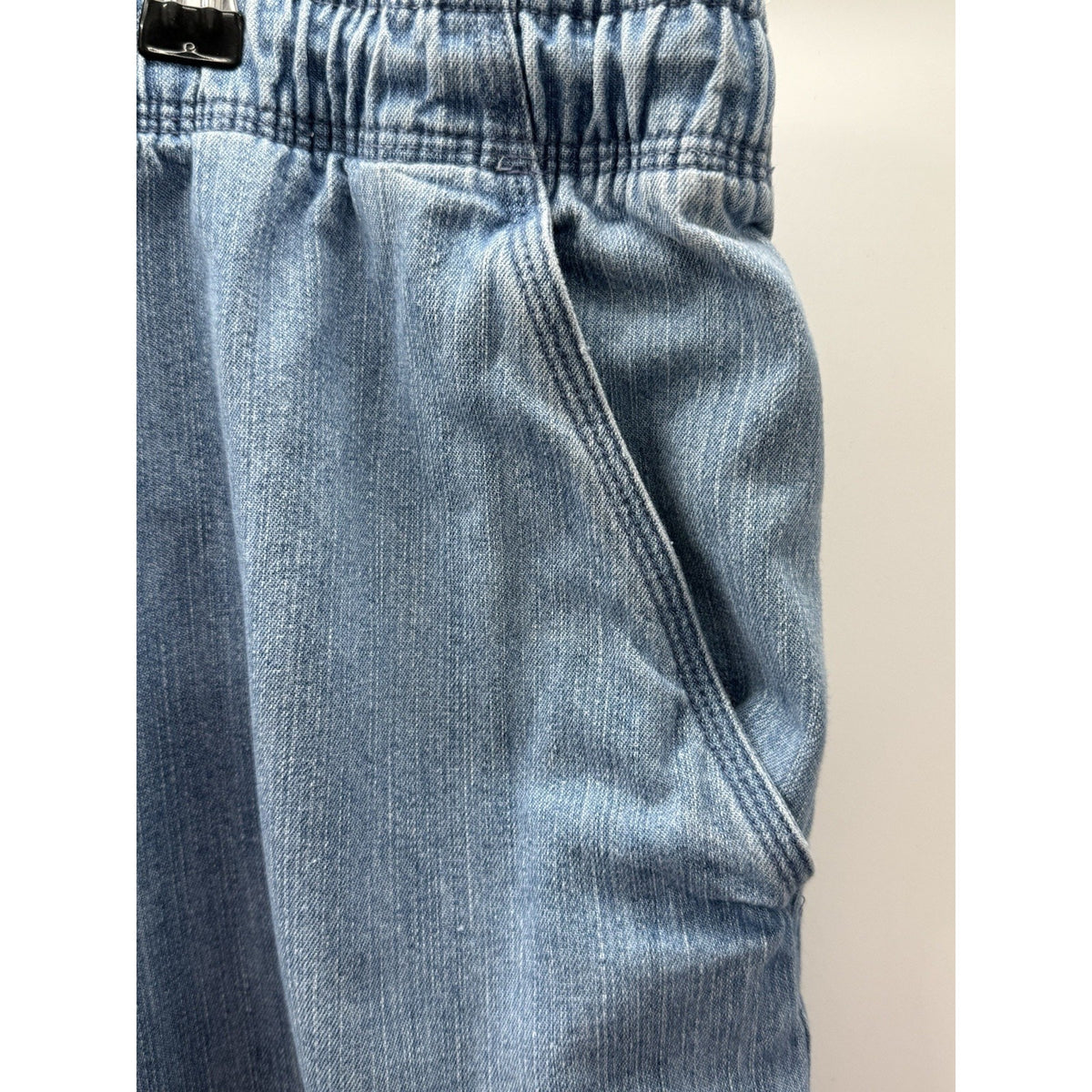 George Pull On Denim Shorts Womens XL Lt Wash Elastic Waist/Draw String Casual
