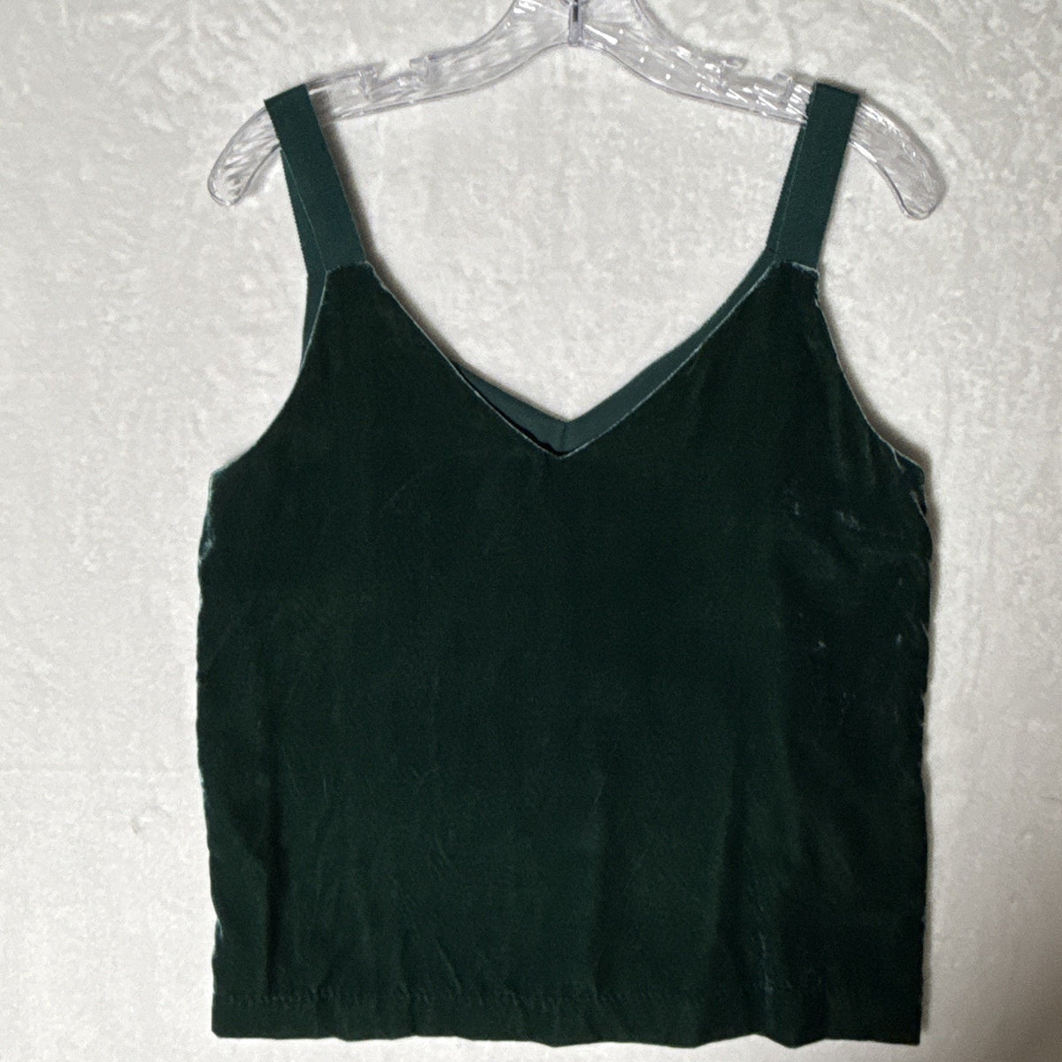 J.Crew Small Emerald Green Velvet Camisole Tank Top Dark Academia Holiday