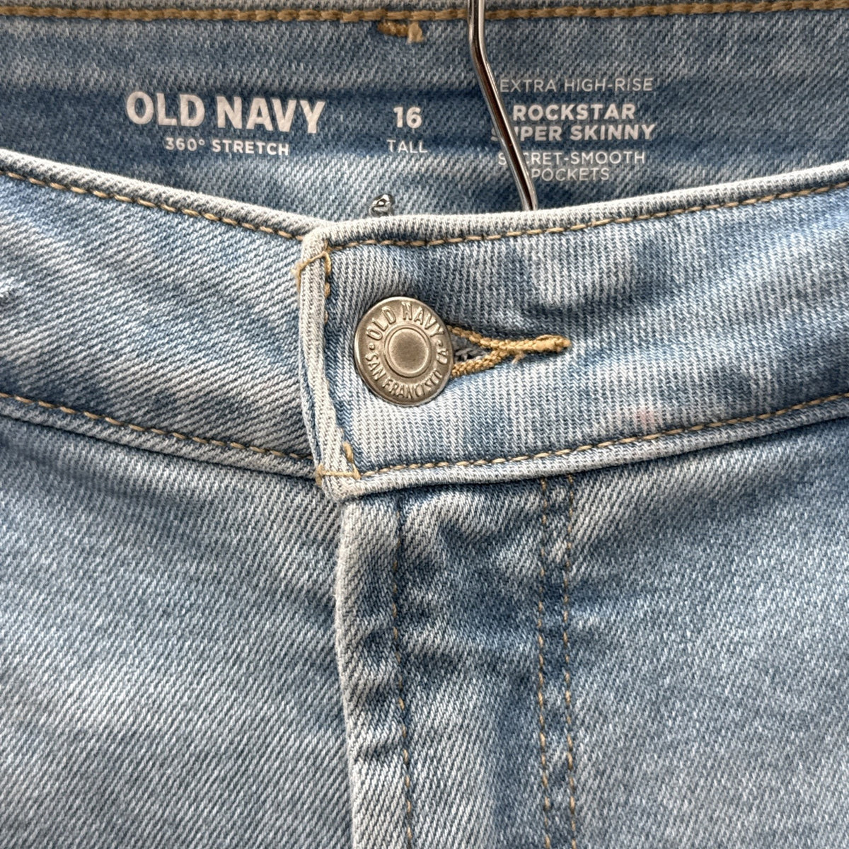Women’s Old Navy Size 16 Long Jeans Blue Light Wash Rockstar Super Skinny