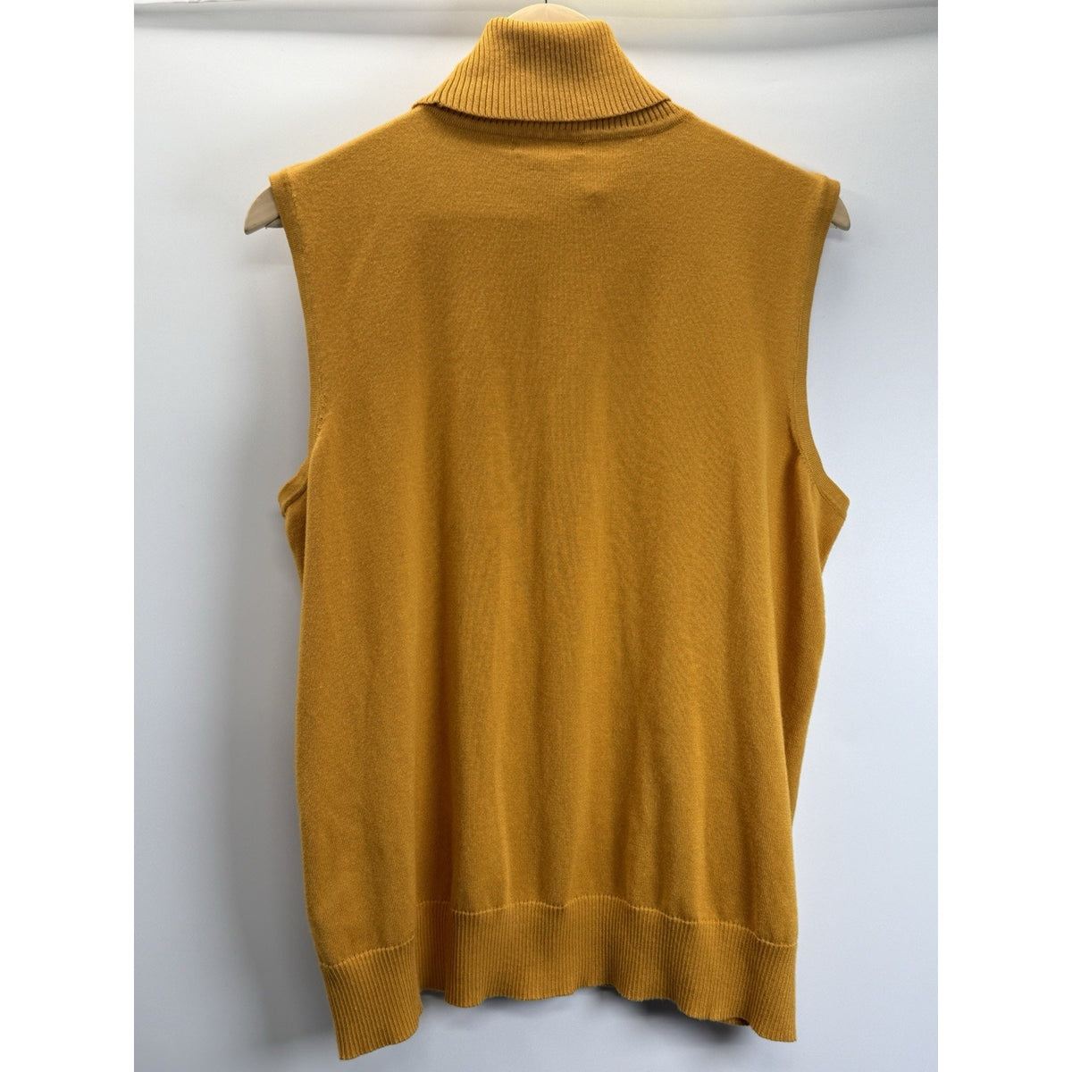 Cable & Gauge Mustard Sleeveless Turtleneck Sweater Top 1X Minimalist Soft Girl