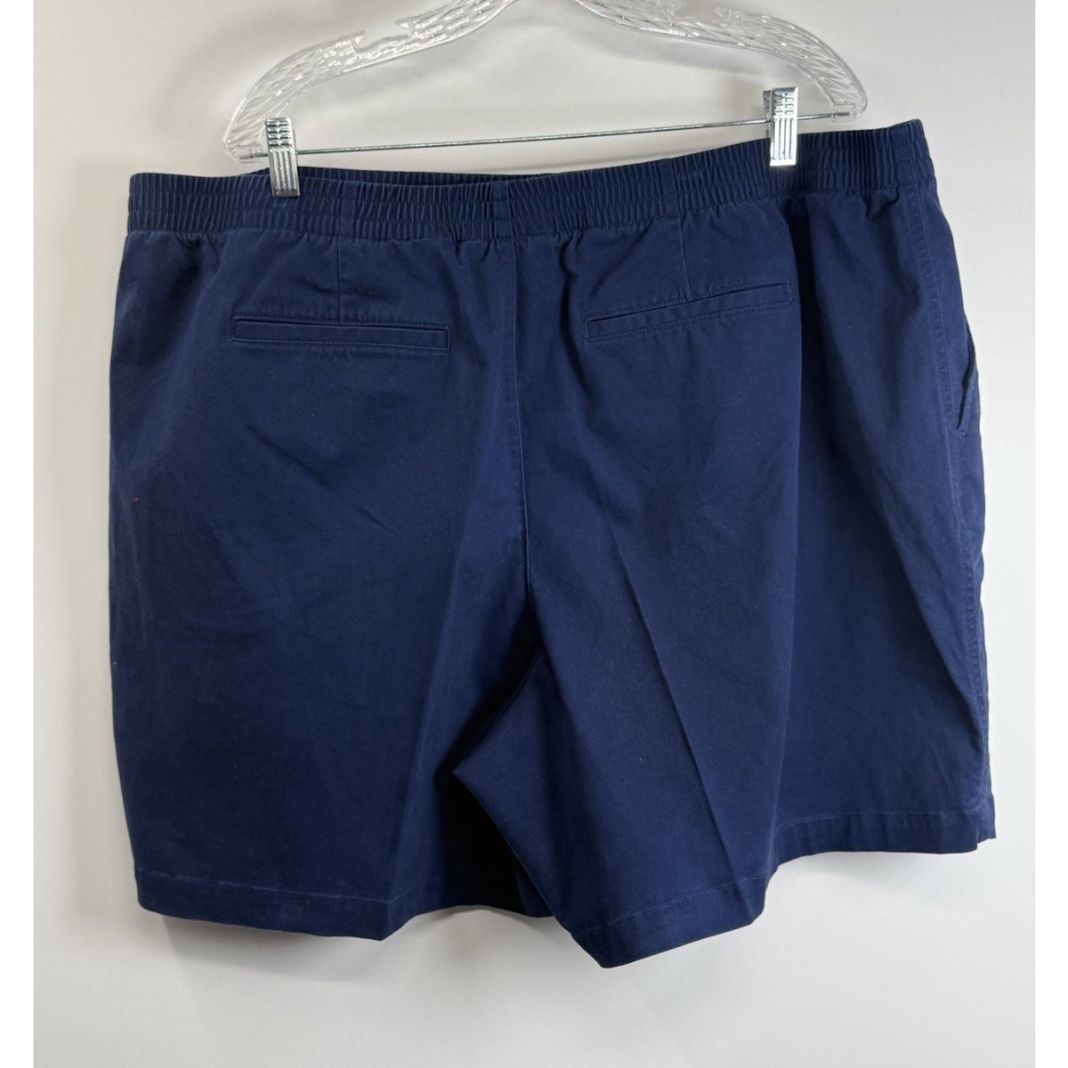 Lands’ End Womens Pull On Shorts 24W Navy Blue Elastic Waist Mid Rise Stretch