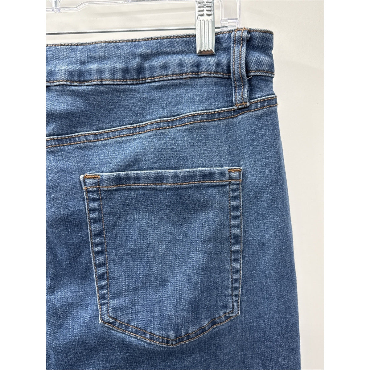 Style & Co. Womens Sz 14 Straight Leg Jeans Blue Floral Print 5 Pocket Boho