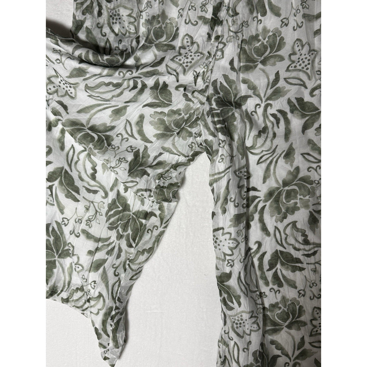Vince Camuto Women’s Plus 3X Green White Floral Cropped Drawstring Pants Pockets