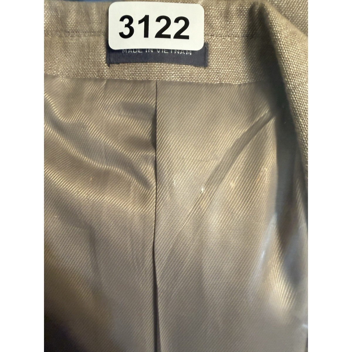 Stafford Linen Blend Sport Coat 50R Tan Classic Fit Blazer 2 Button Tailored