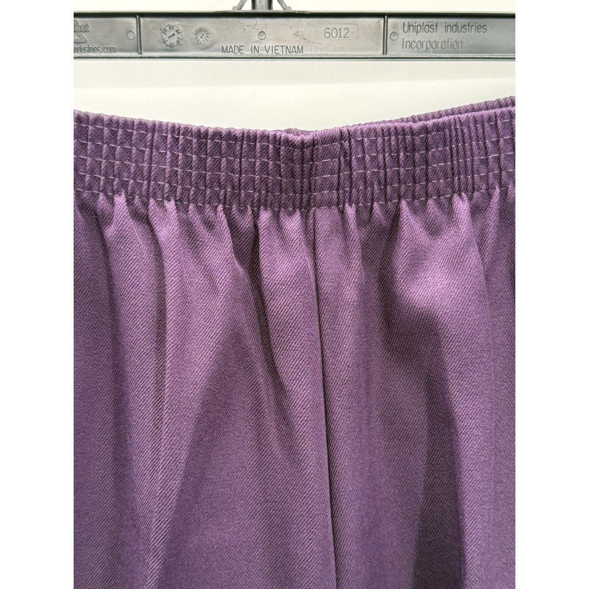 Bonworth Pants Women Size Large Purple Elastic Waist Pull On Pockets Polyester