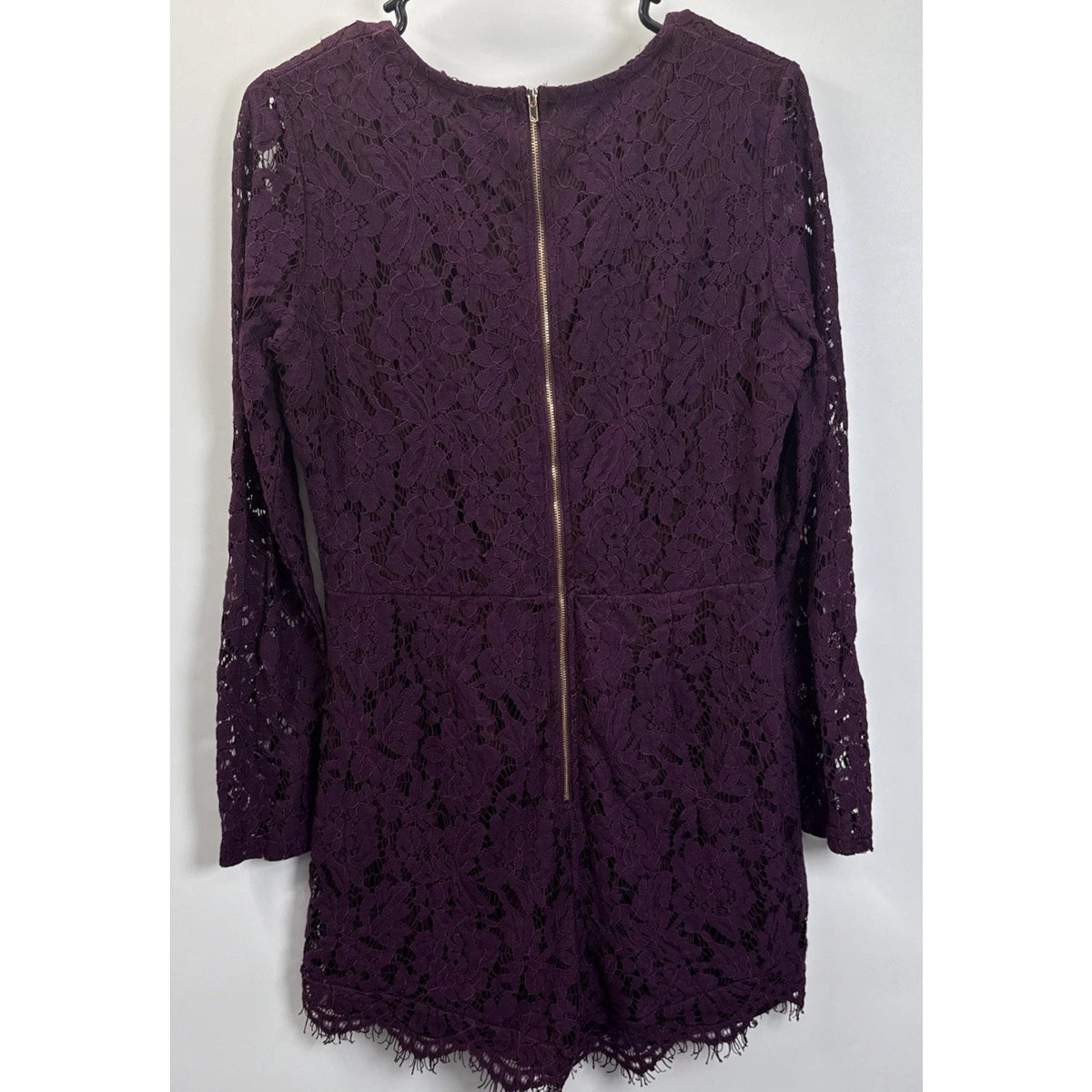 Charlotte Russe Purple Lace Romper Long Sleeve Boho Whimsigoth Gothic Mini L