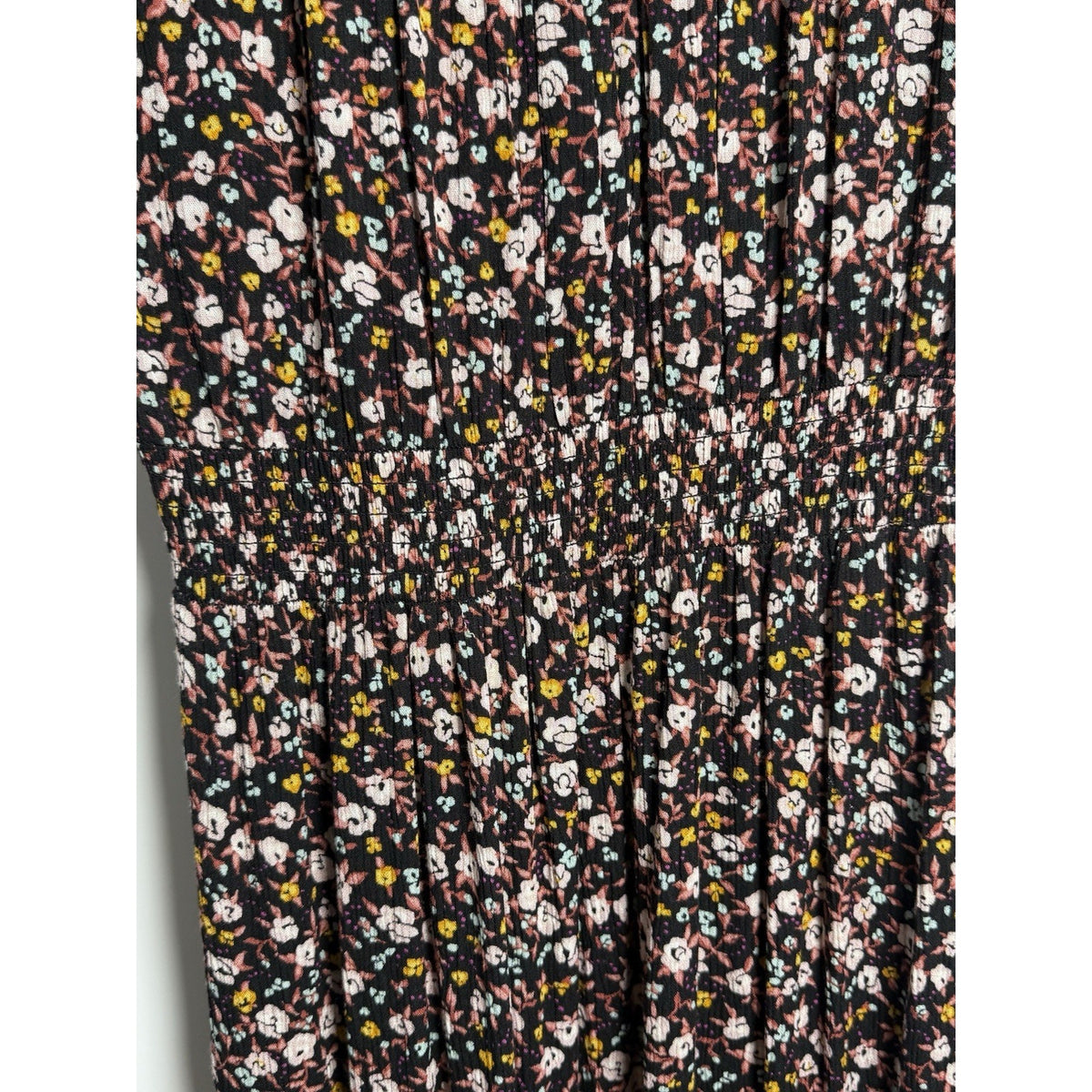 Knox Rose Gauzy Peasant Maxi Dress XS Empire Floral Print Boho Cottage Festival