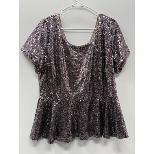 Forever 21+ 3X Mauve Peplum Top Plus Size Party Holiday New Years