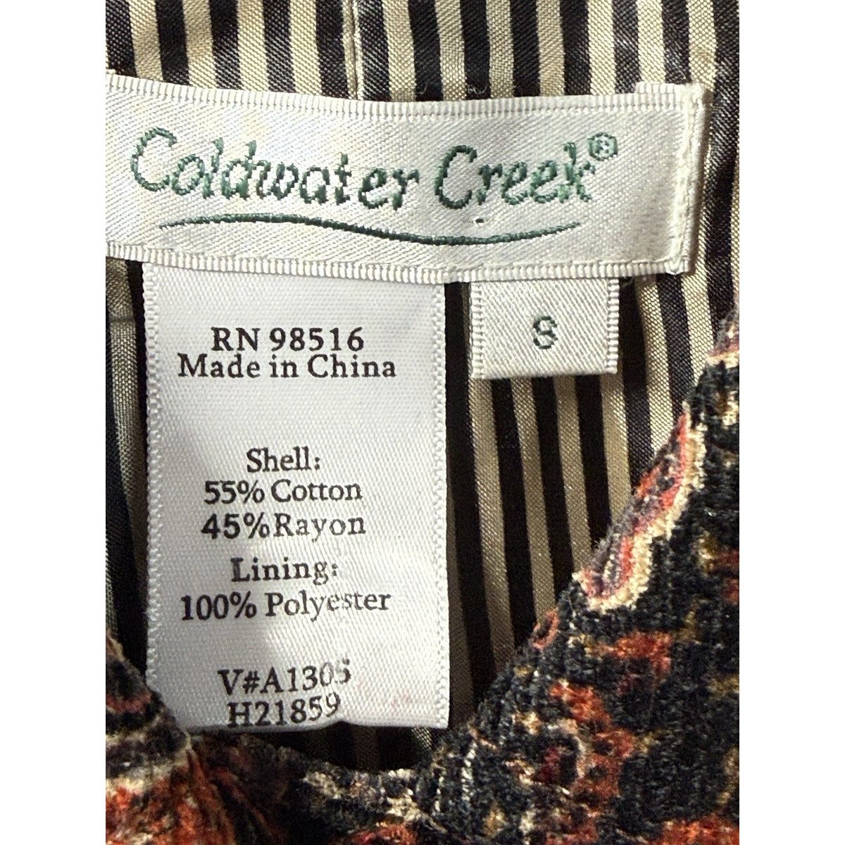 COLDWATER CREEK BLAZER BROWN PAISLEY CORDUROY BLAZER S RODEO WESTERN COUNTRY FAL