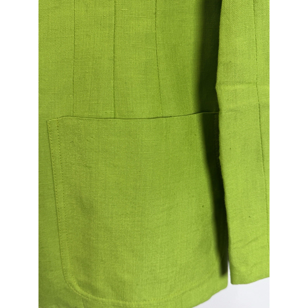 Giorgio Sant’Angelo Lime Green Linen Blazer Jacket Sz 10 Statement