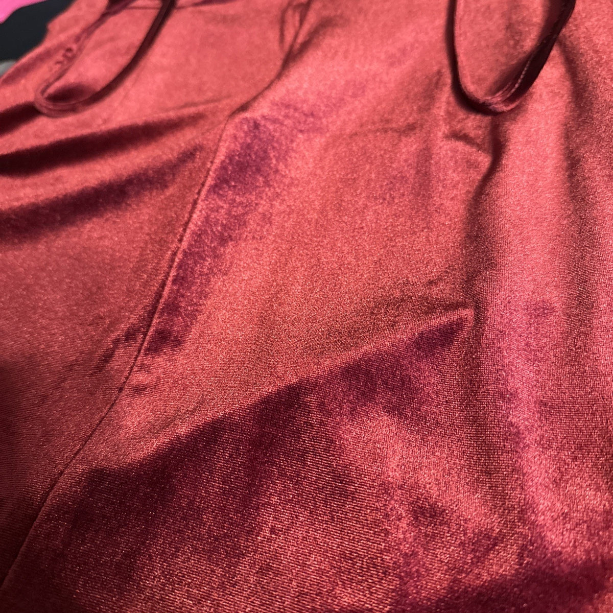 FOREVER 21 Womens Plus 0X Burgundy Velvet V Neck Strappy Mini Slip Dress Zip