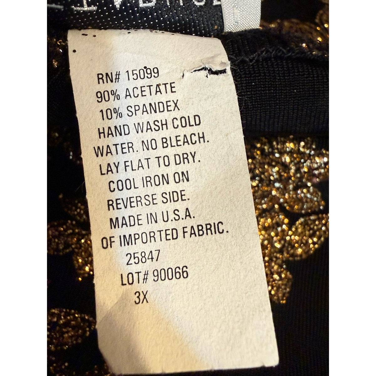 Metaphor Gold Floral Glitter Tank Top Black Slinky Sleeveless Evening Blouse