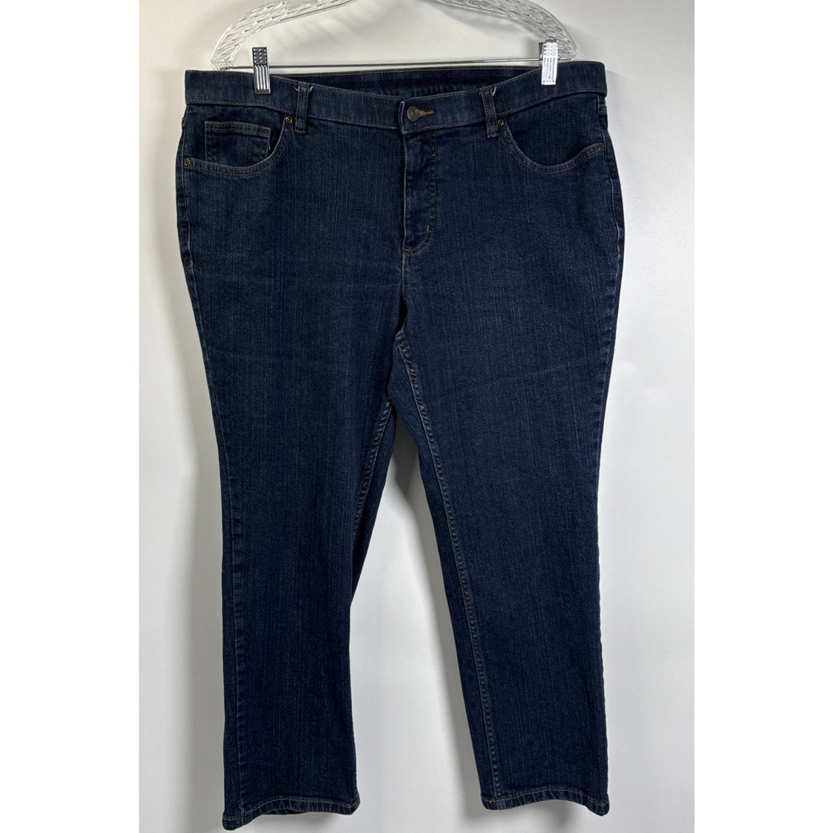 D& Co denim + company Crop Jeans Womens Size 18WP 5 pocket Zip button closure