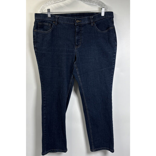 D& Co denim + company Crop Jeans Womens Size 18WP 5 pocket Zip button closure