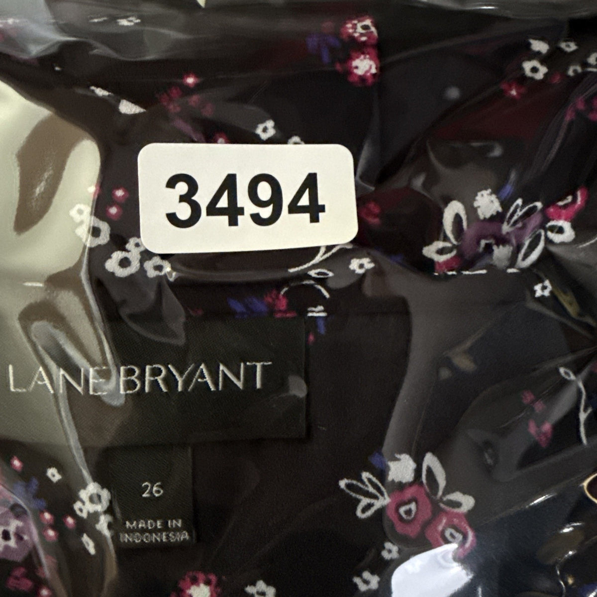 LANE BRYANT Blouse Plus Size 26 Black Floral Fairy Boho Y2K Romantic Whimsy