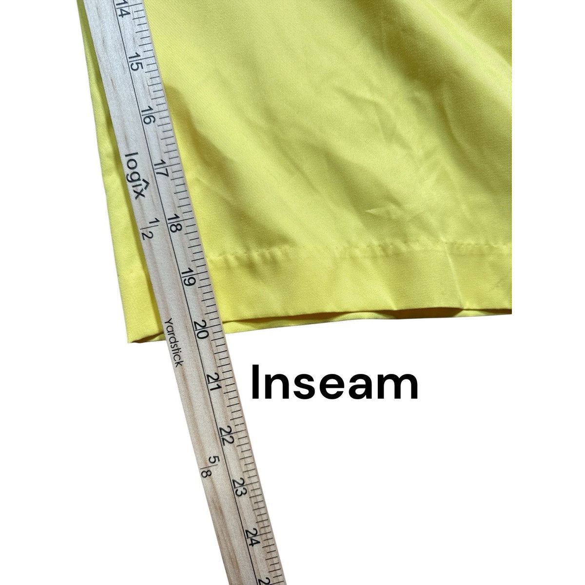 Kim Rogers Curvy Pull-On Pants 18W Yellow Elastic Waist Pockets Short Length