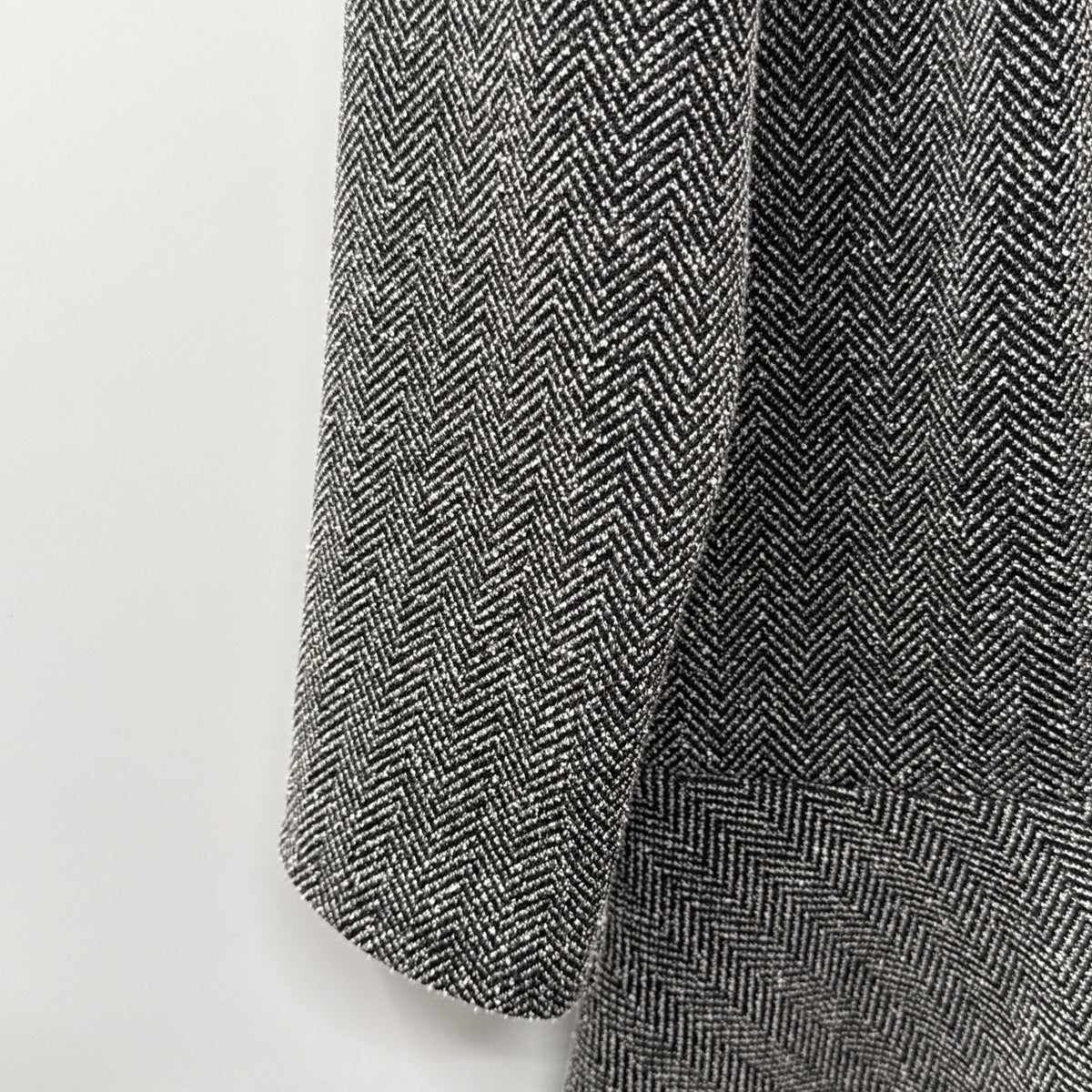 Ann Taylor Peplum Top Womens M Gray Tweed 3/4 Sleeve Crew Neck Casual Back Zip