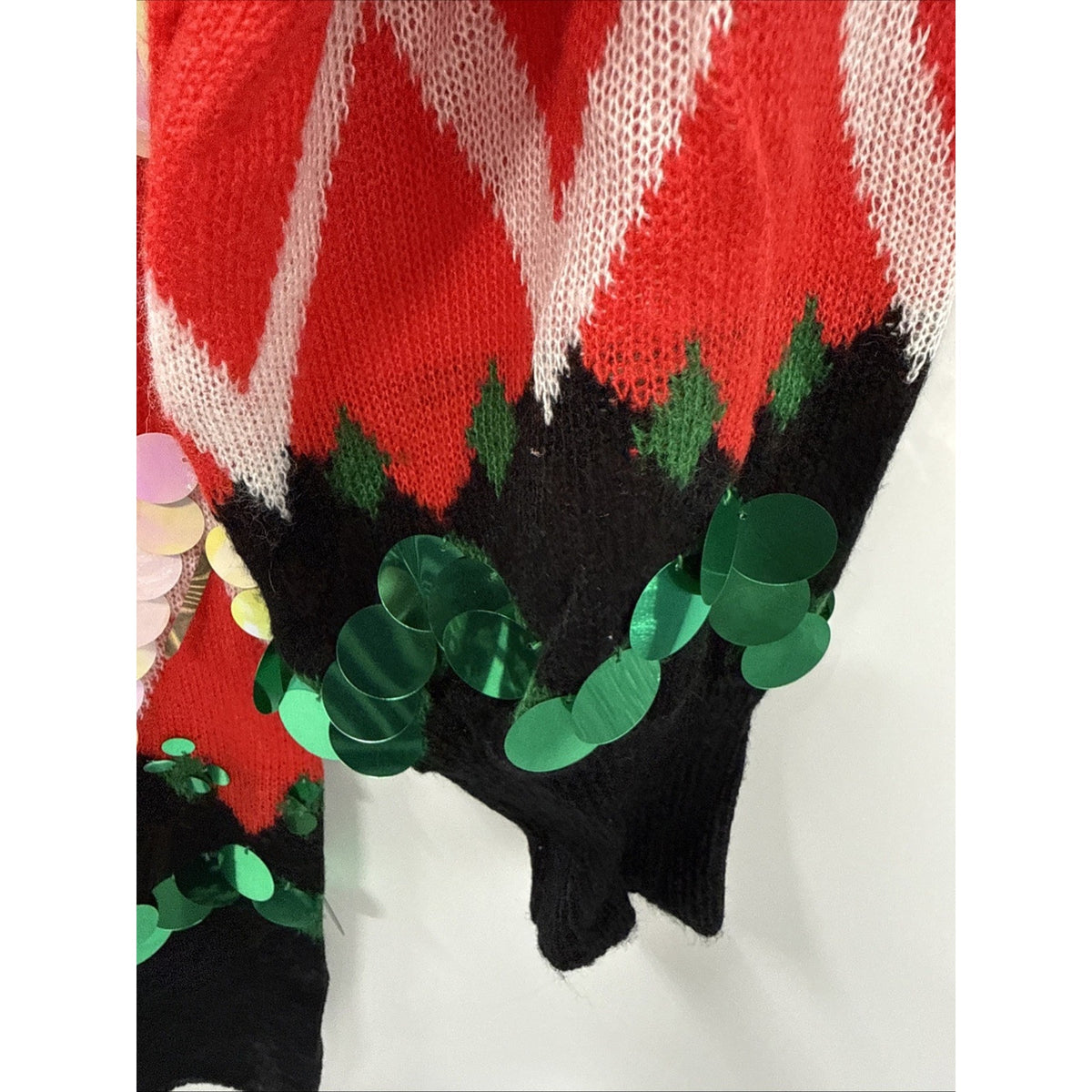 Holiday Time Sweater Tunic Womens XL 16-18 Multicolor Sequin Ugly Christmas Top