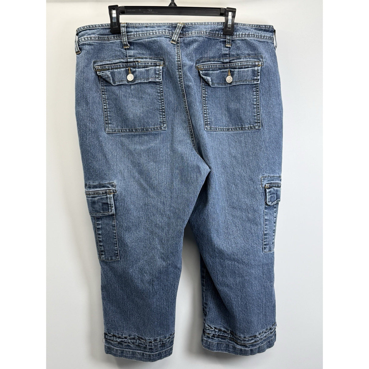 Duck Head Woman Denim Cargo Capri Jeans Plus Size 20W Stretch Y2K Utility Casual