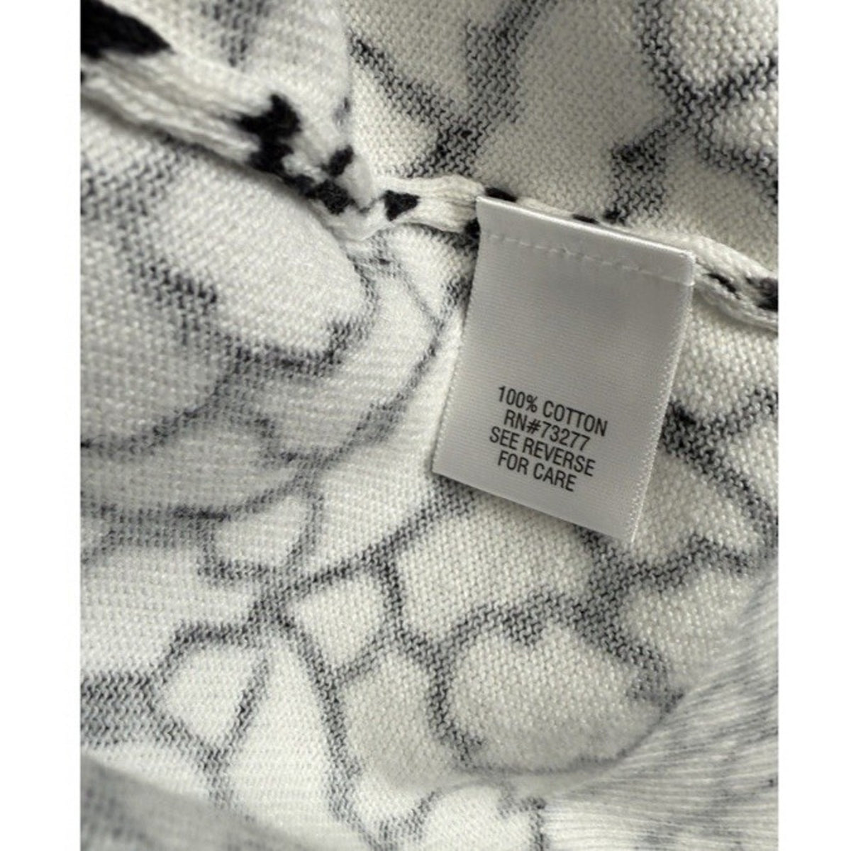 Croft & Barrow Women’s Black White Geometric Cardigan M Cotton Button Front Top