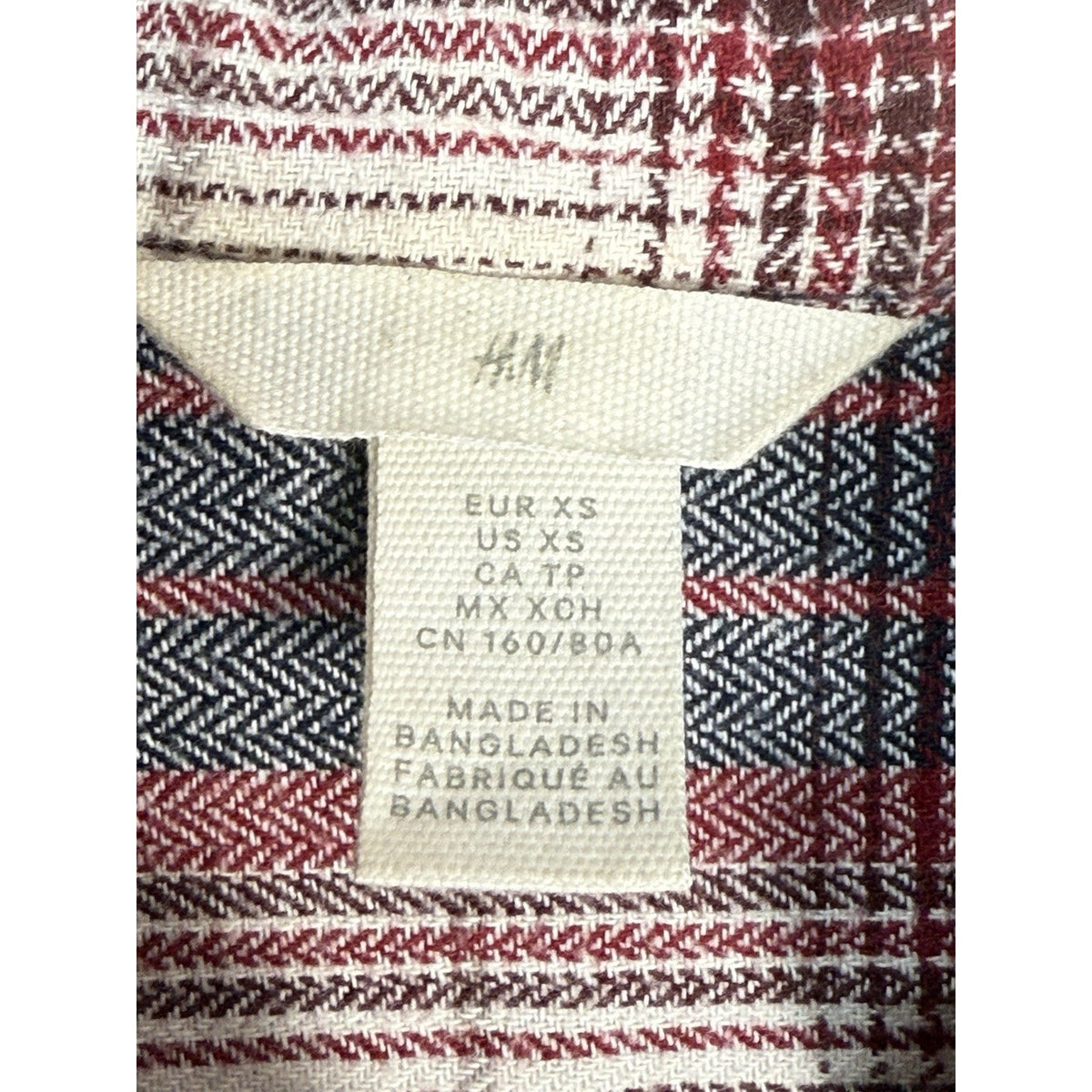 H&M Plaid Flannel Button Front Shirt Shacket Plaid Long Sleeve Women’s XS