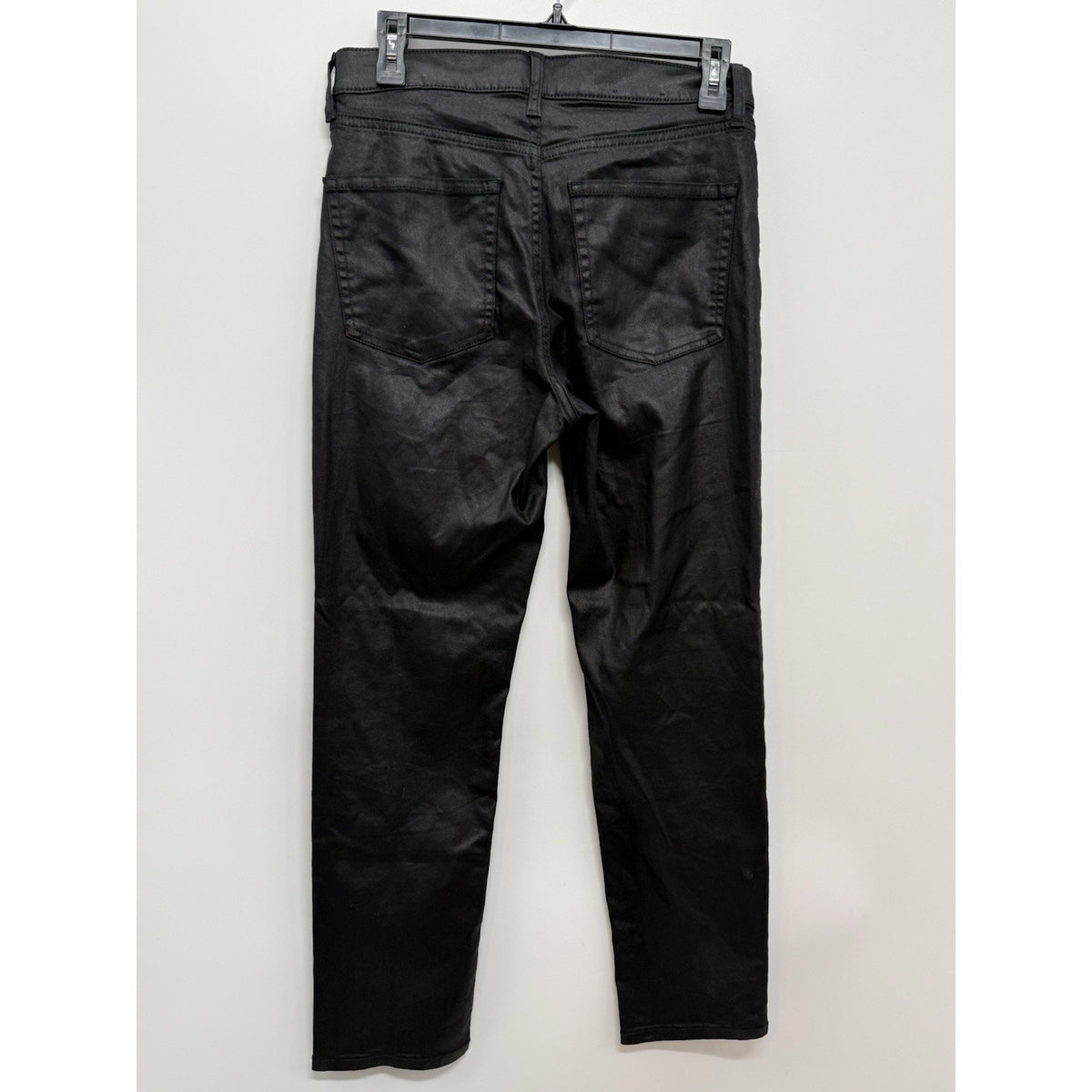 Banana Republic High Rise Slim Jeans 28/6 Black Coated Leather Look Stretch