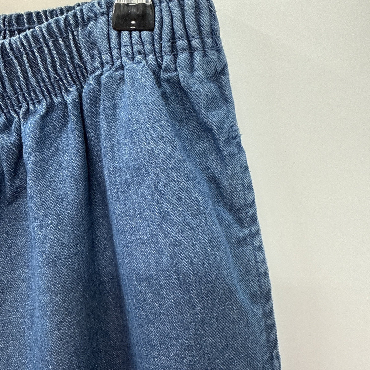 Woman Within Crop Pants Blue Jean Denim Elastic Waist Size 14W Pocket Comfort