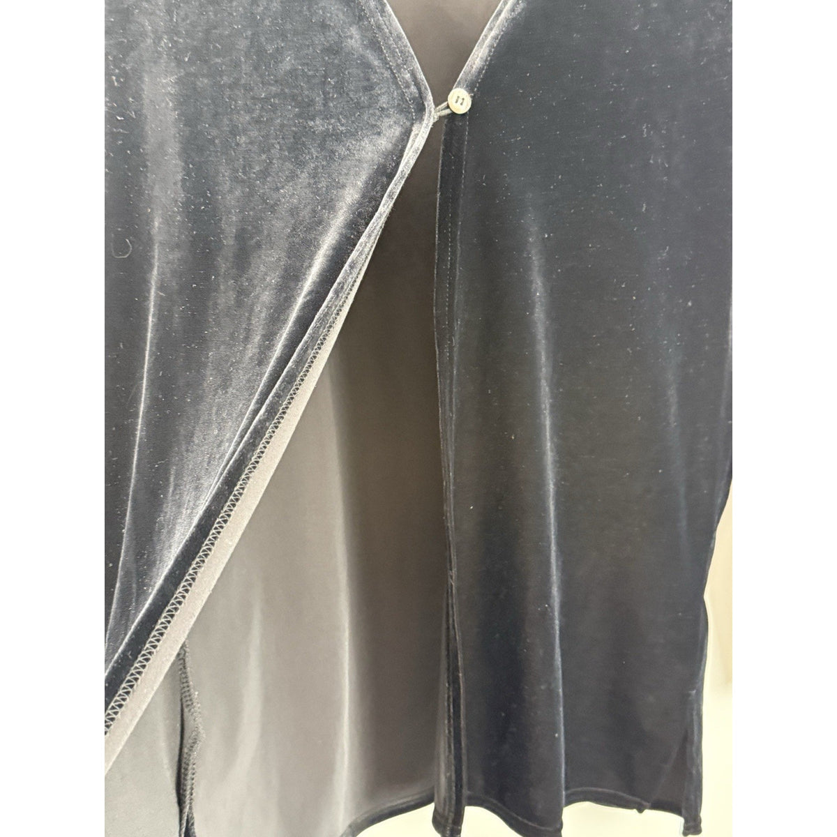 Charter Club Black Velvet Cardigan Women Size S Button Front Stretch Top