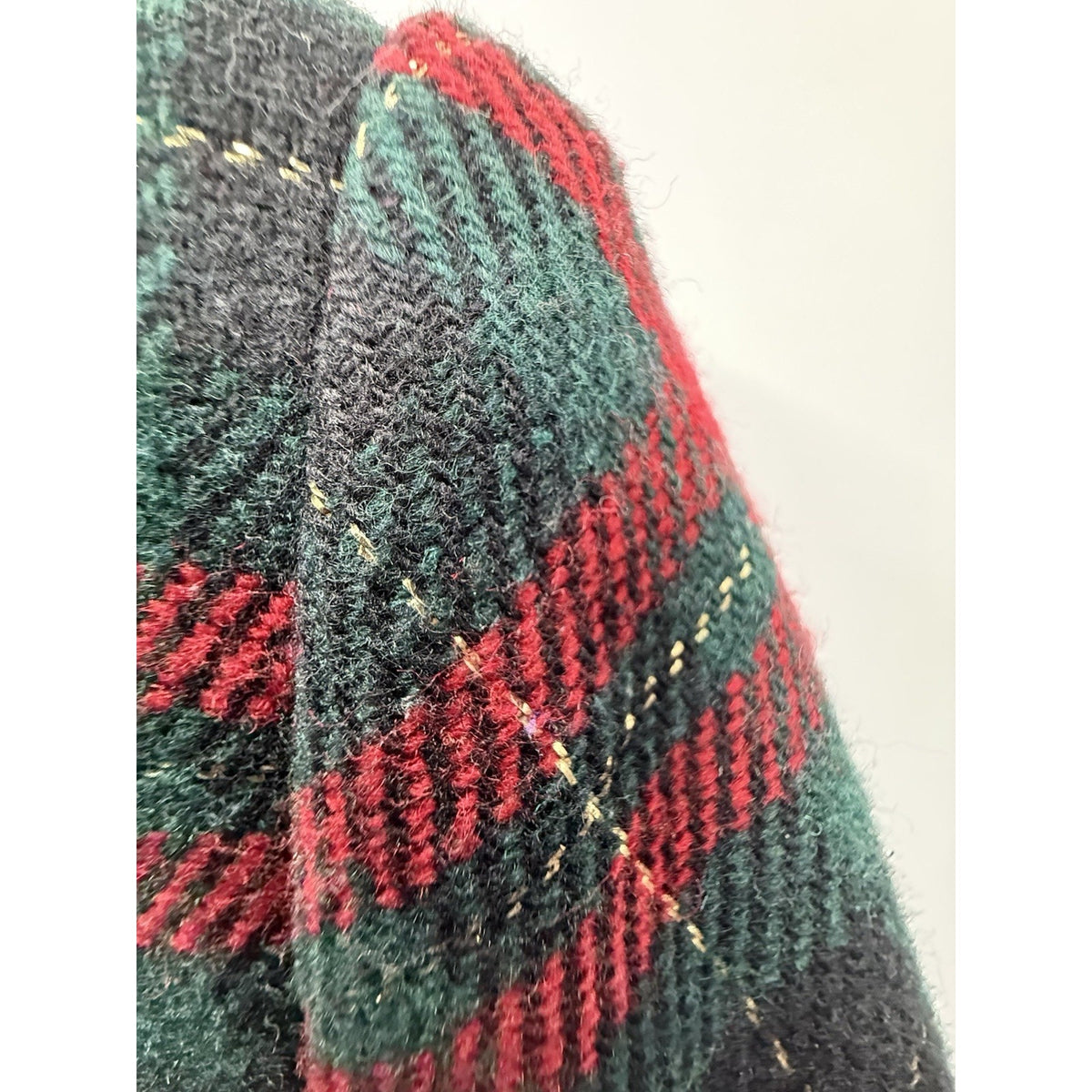 Sag Harbor Plaid Blazer Jacket Women 18 Red Green Black Velvet Holiday Christmas