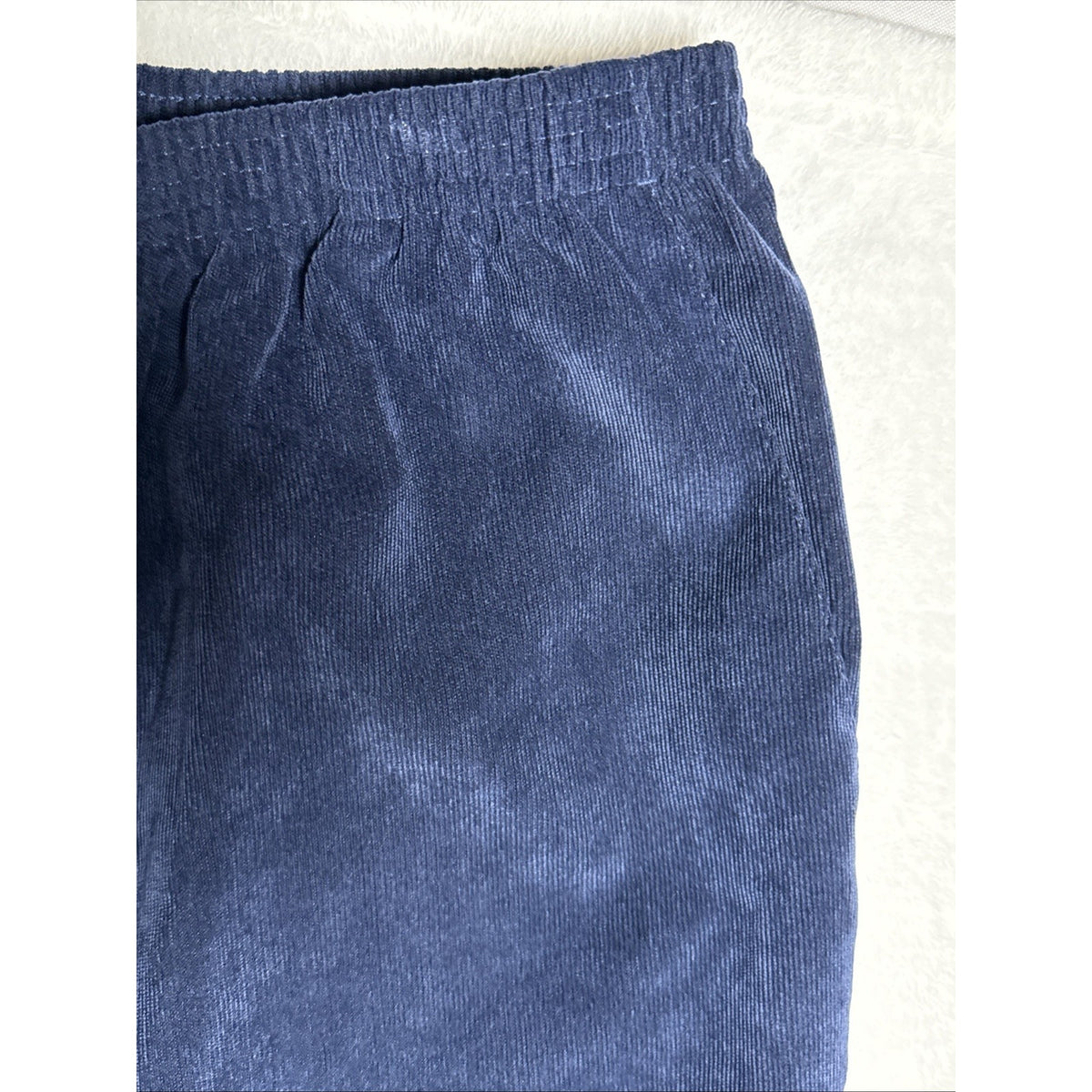Alfred Dunner Dk Blue Corduroy Pants Sz 16 Pockets Elastic Waist Pull On Casual