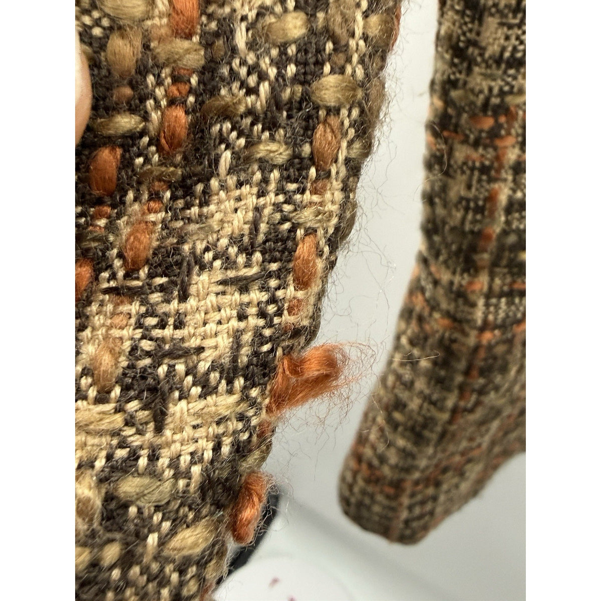 Parisian Signature Blazer Women Size 10 Brown Plaid Textured Button Front Jacket