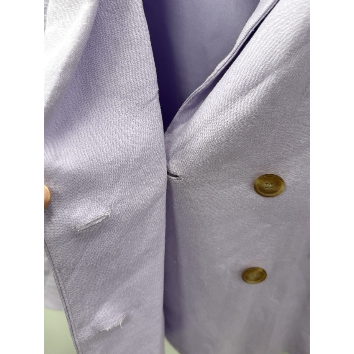 Old Navy Women’s 2X Lavender Linen Blend Blazer Double Breasted Lined Jacket