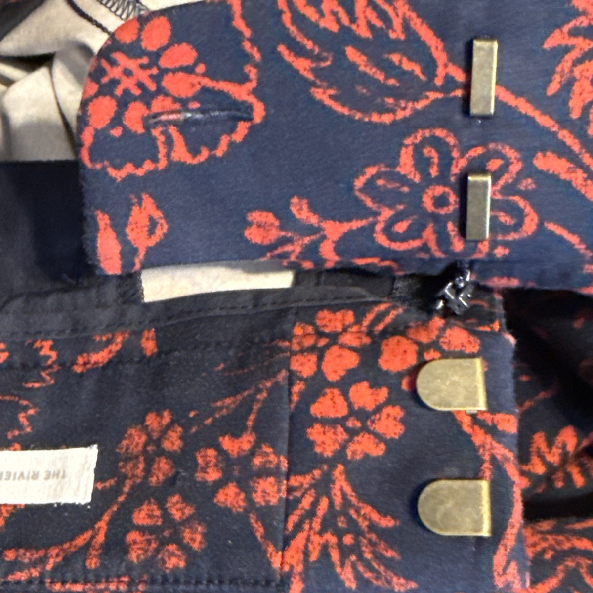 LOFT Ann Taylor Marisa Riviera Pants 12 Red Floral Damask Slim Ankle Crop
