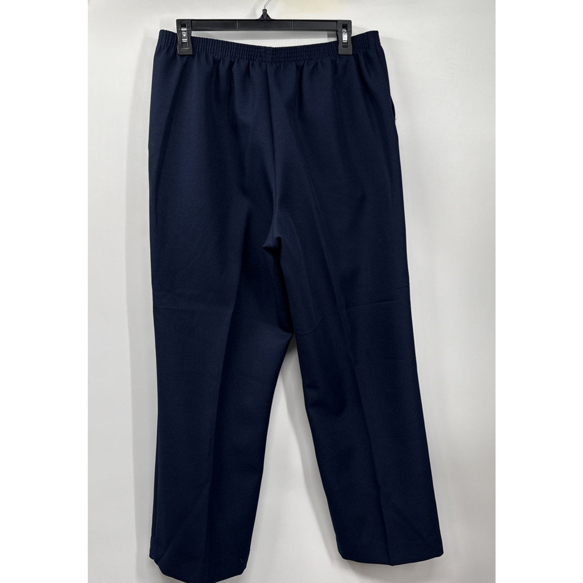Alfred Dunner Navy Blue Elastic Waist Polyester Pants Women's Size 14