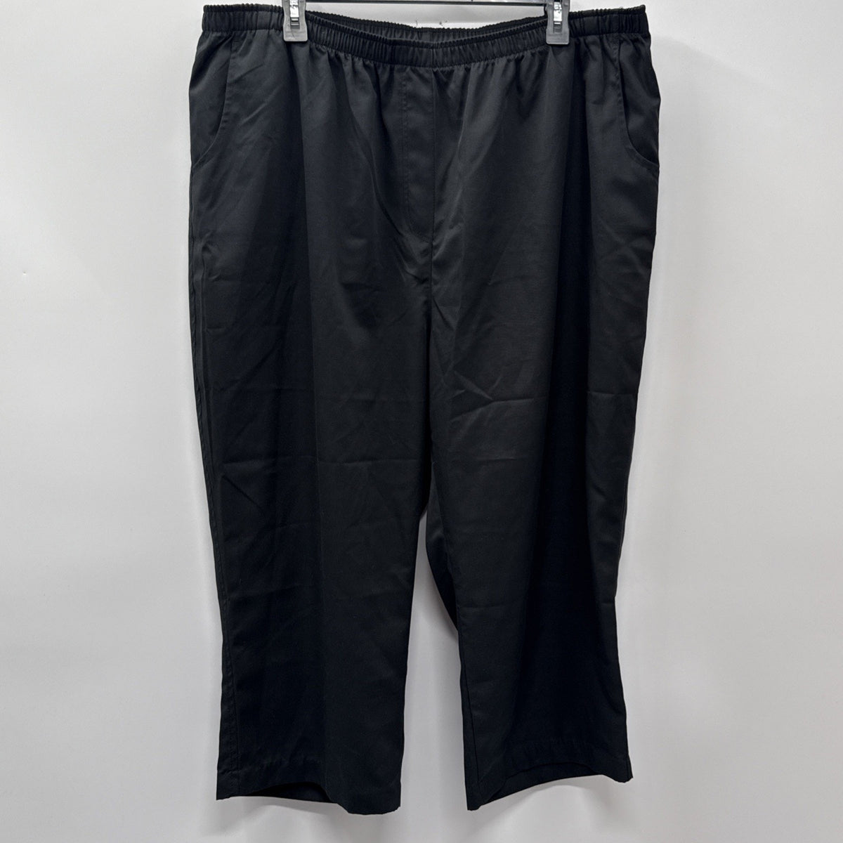 Kim Rogers Curvy Crop Pants Black Elastic Waist Light Weight Size 20 Pockets