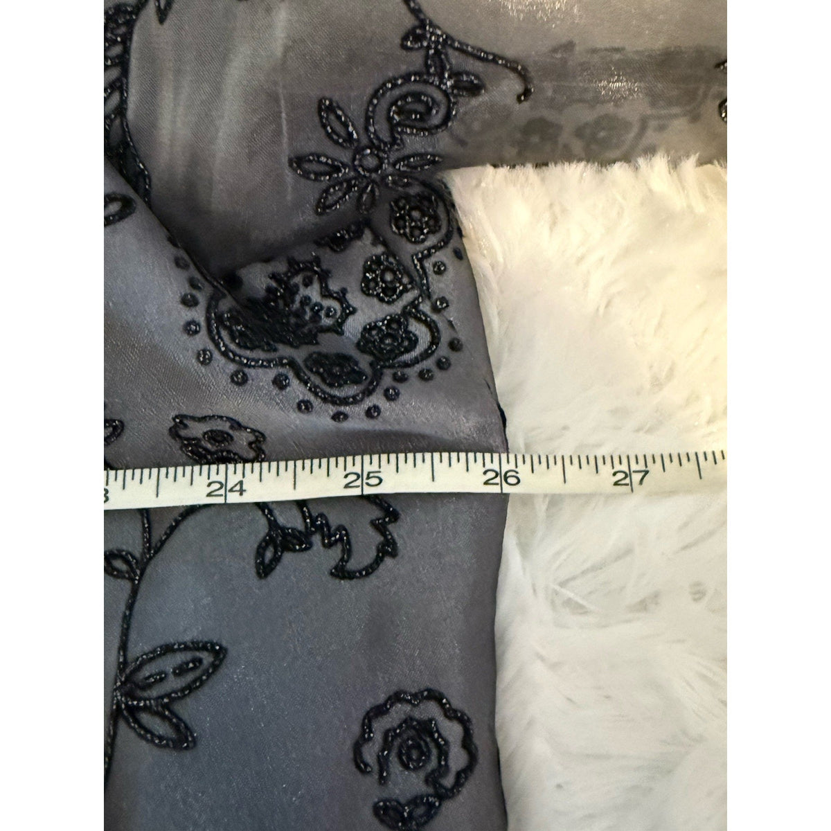 R&M Richards Womens 26W Gray Floral Embroidered Jacket Formal Blazer