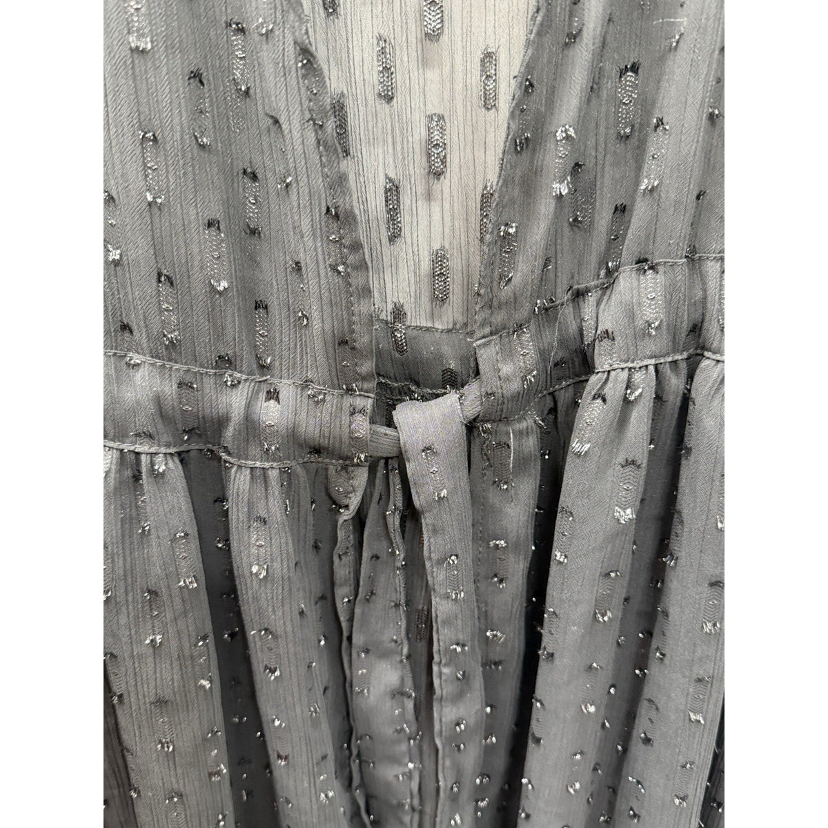 Cato 18 20W Sheer Black Duster Kimono Swiss Dot Tie Front Plus Size Boho
