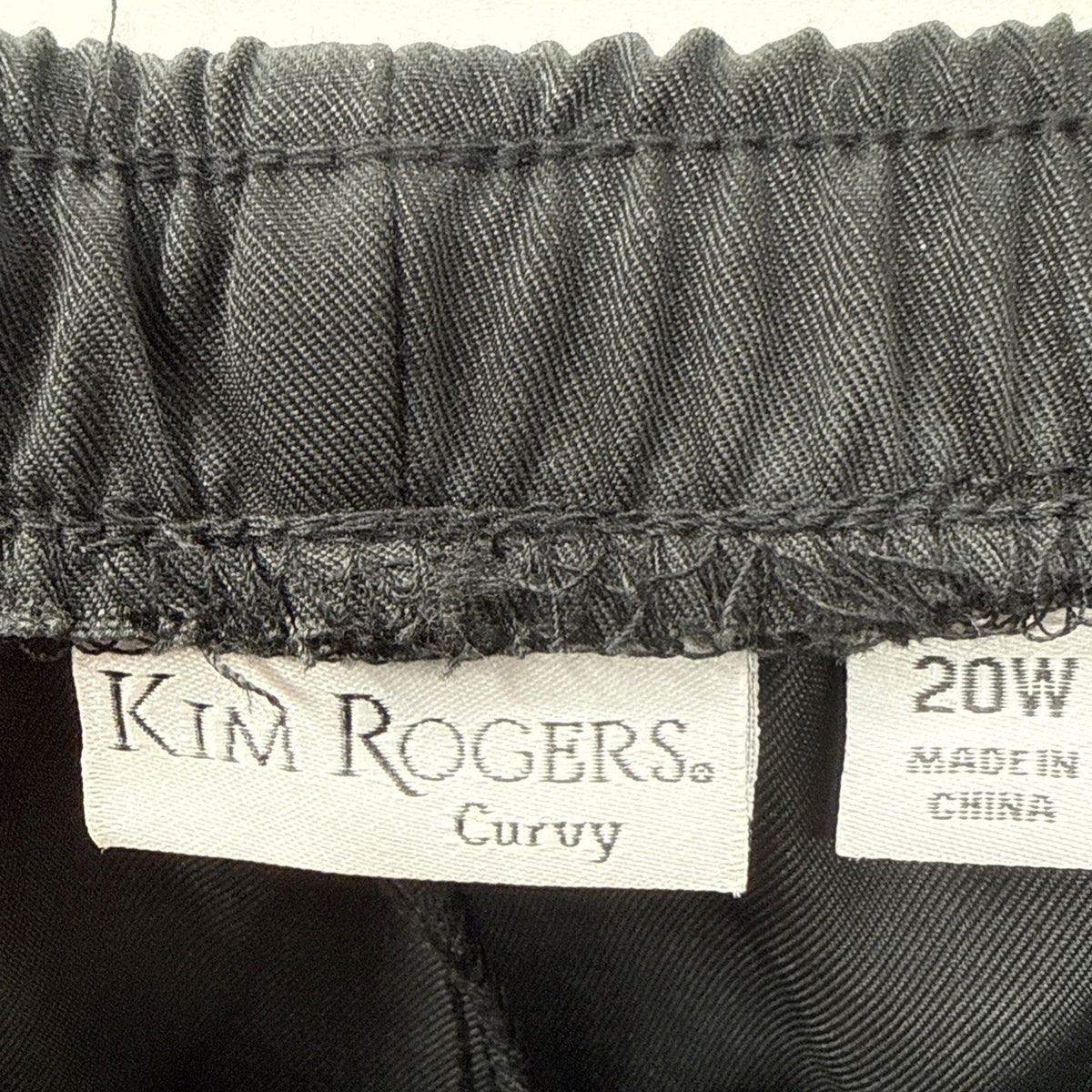 Kim Rogers Curvy Crop Pants Black Elastic Waist Light Weight Size 20 Pockets