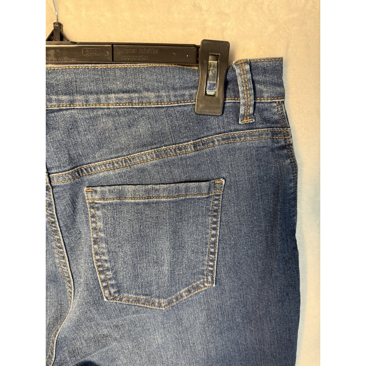 Gloria Vanderbilt Amanda Jeans Womens 12 Blue Floral Stretch Straight Leg