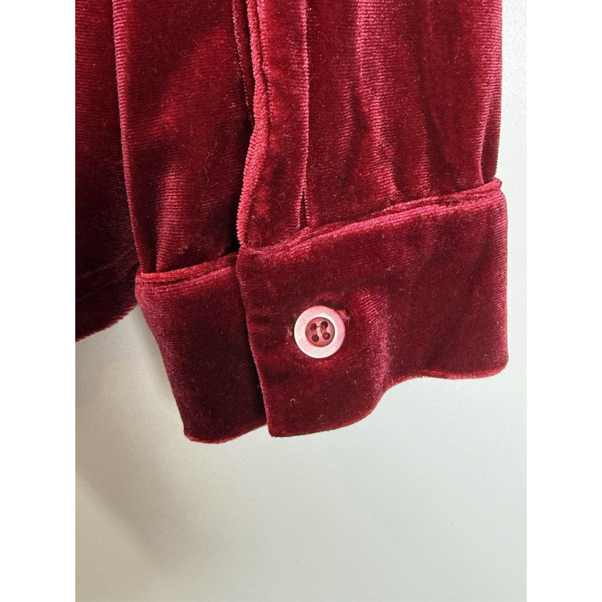 Ekouaer Velvet Button Up Shirt Red L Soft Lounge Holiday Top Womens