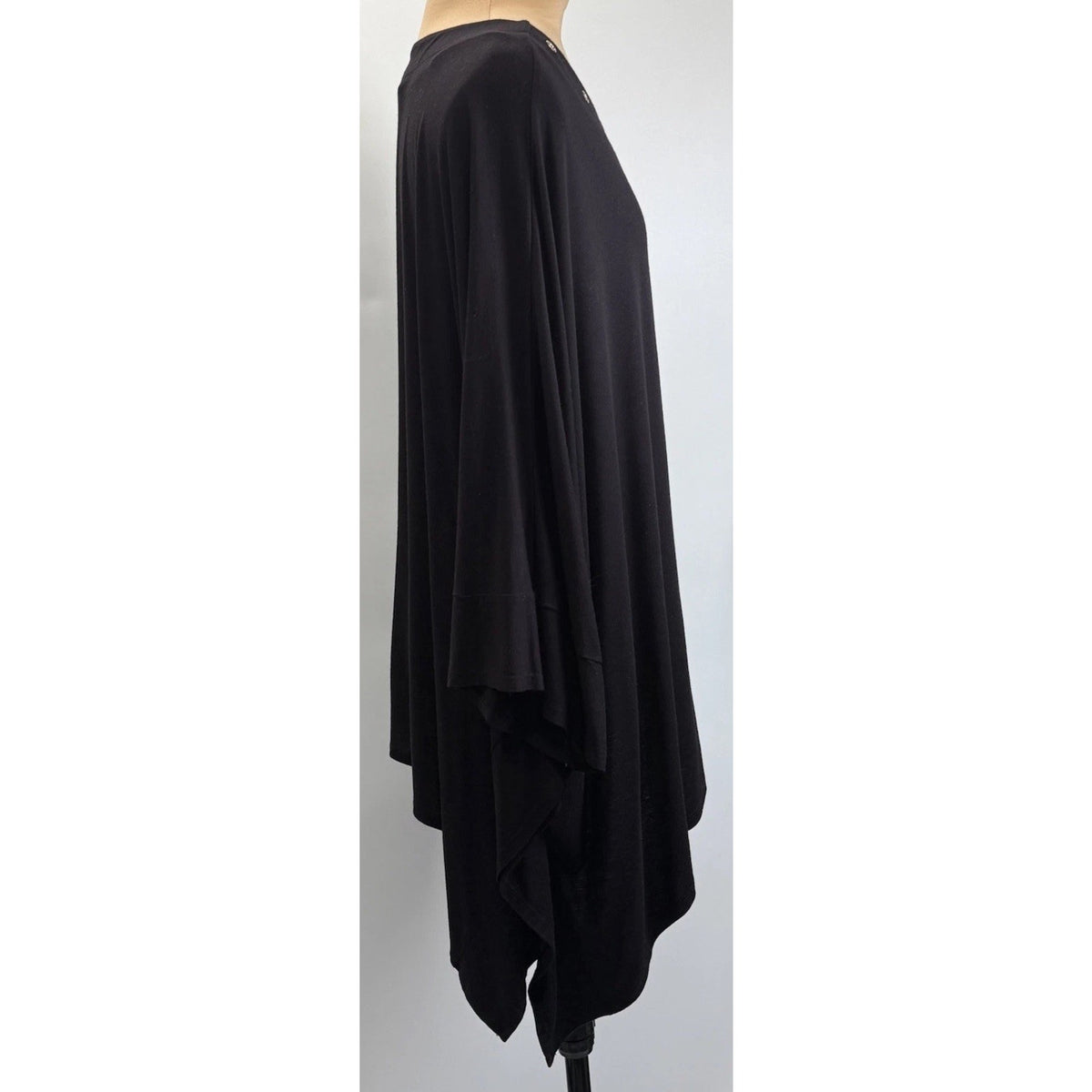 Peck & Peck Black Asymmetrical Tunic Top Women Small Lagenlook Minimalist